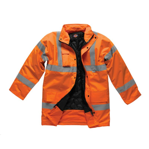 Picture of Dickies SA22045 M/Way Safety Jacket Orange \ Black